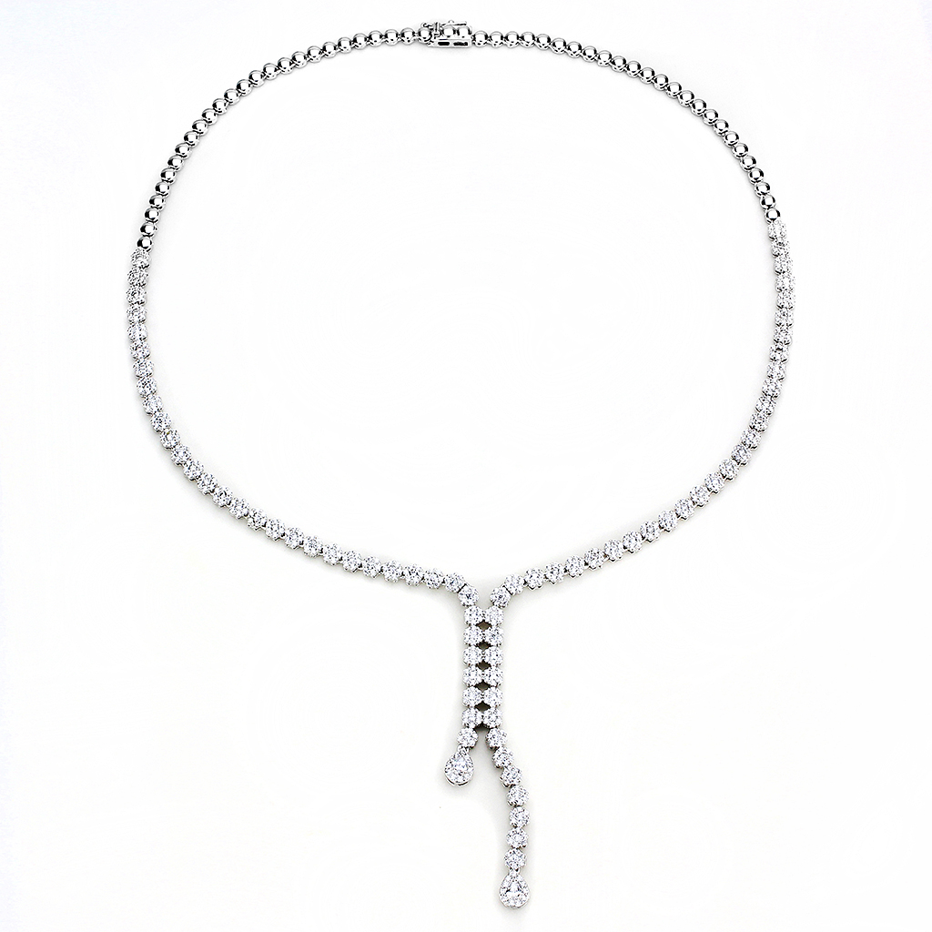 3W1429 - Brass Jewelry Sets Rhodium Women AAA Grade CZ Clear