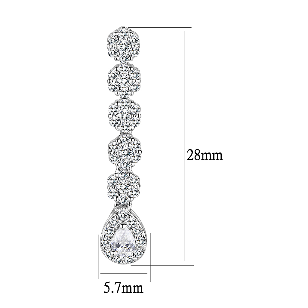 3W1429 - Brass Jewelry Sets Rhodium Women AAA Grade CZ Clear