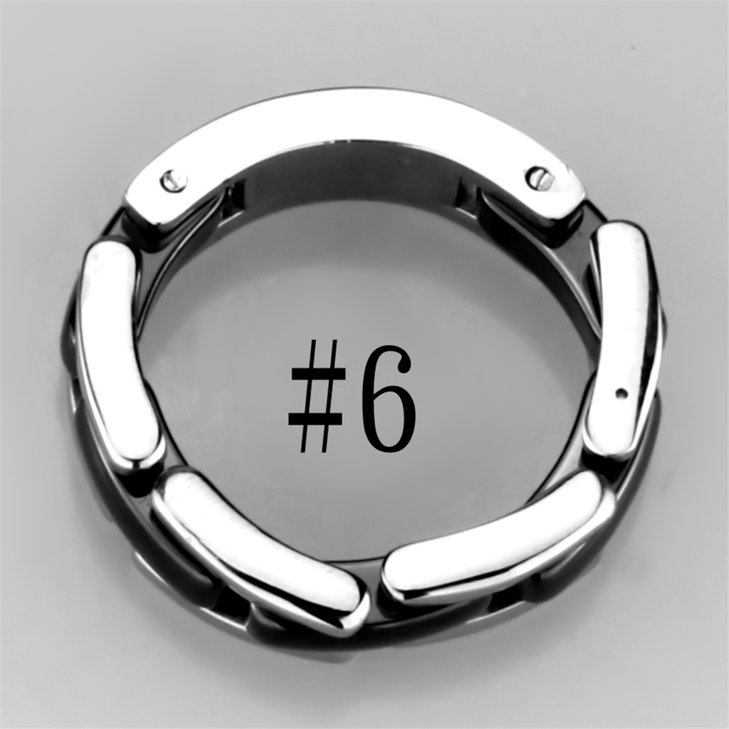 3W972 - Stainless Steel Ring High polished (no plating) Women Ceramic Jet