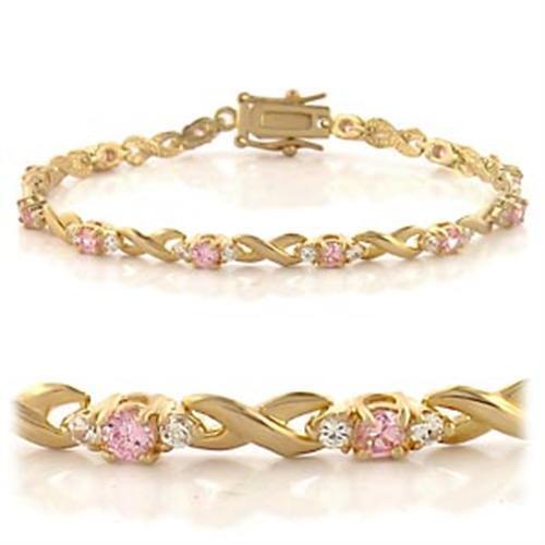 46804 - Brass Bracelet Gold Women AAA Grade CZ Rose