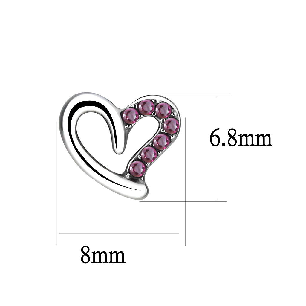 DA082 - Stainless Steel Earrings High polished (no plating) Women AAA Grade CZ Ruby