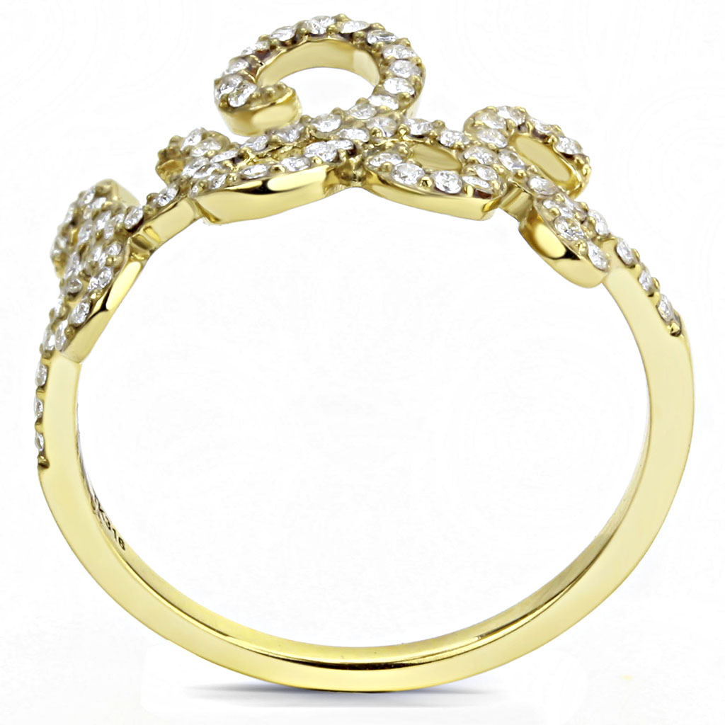 DA170 - Stainless Steel Ring IP Gold(Ion Plating) Women AAA Grade CZ Clear