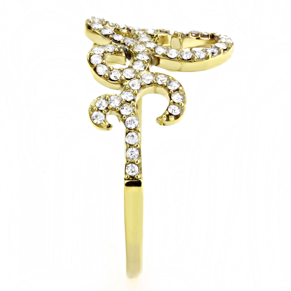 DA170 - Stainless Steel Ring IP Gold(Ion Plating) Women AAA Grade CZ Clear