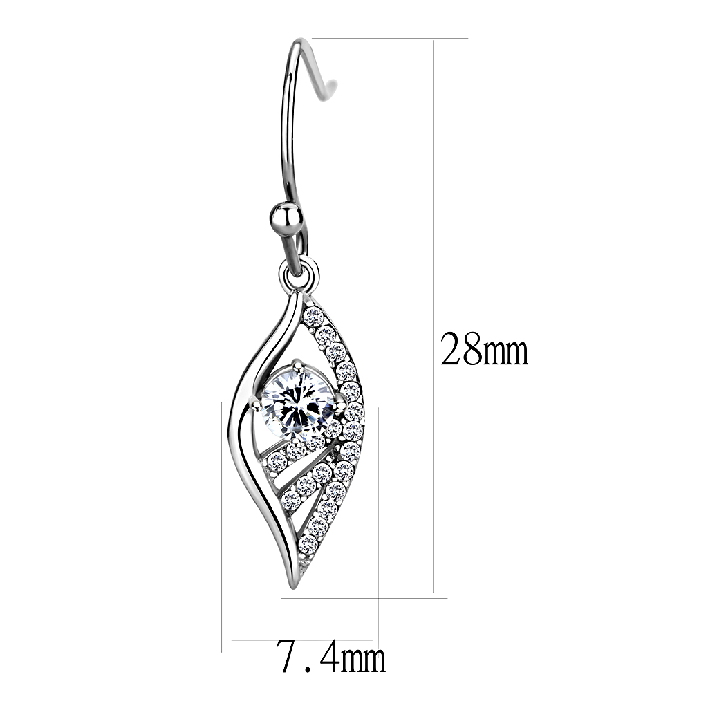 DA178 - Stainless Steel Earrings High polished (no plating) Women AAA Grade CZ Clear