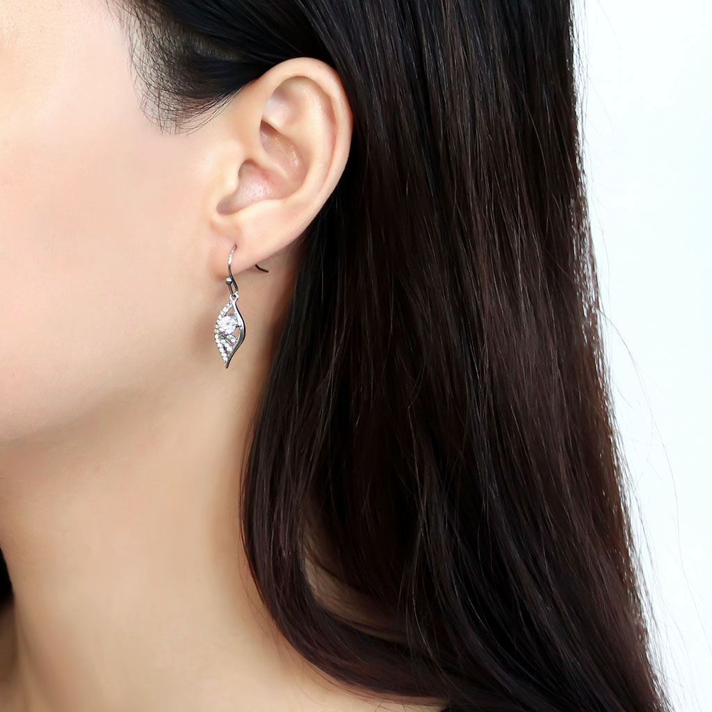 DA178 - Stainless Steel Earrings High polished (no plating) Women AAA Grade CZ Clear