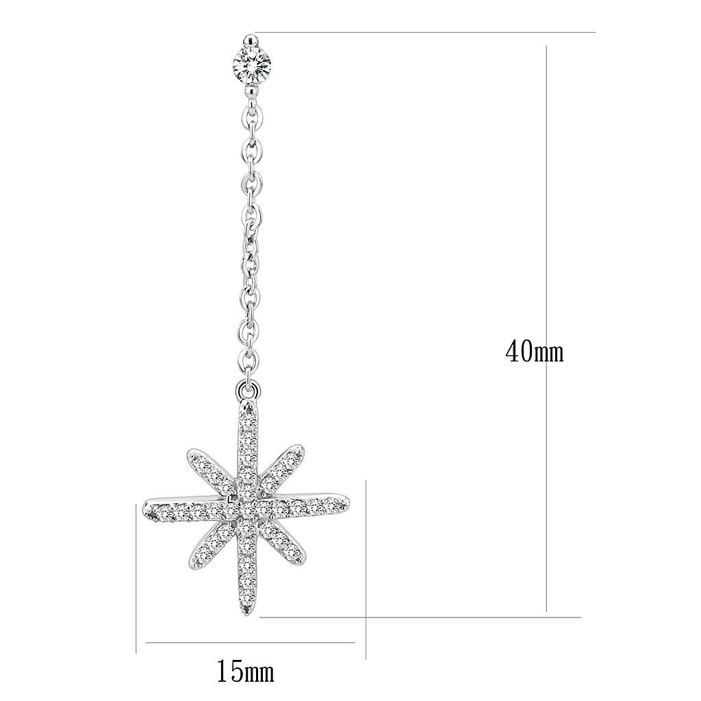 DA329 - Stainless Steel Earrings No Plating Women AAA Grade CZ Clear