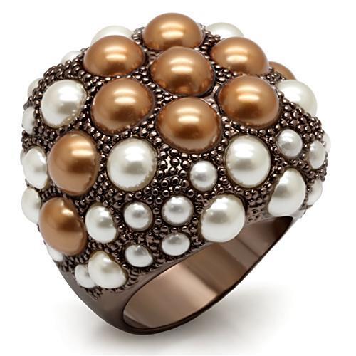 LO1662 - Brass Ring Chocolate Gold Women Synthetic Multi Color