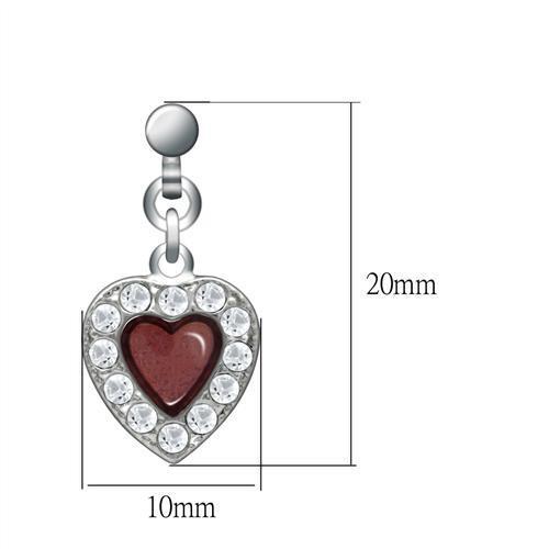 LO2000 - White Metal Earrings Rhodium Women Top Grade Crystal Clear