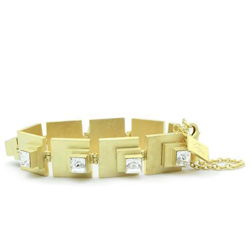 LO2037 - Brass Bracelet Matte Gold Women Top Grade Crystal Clear