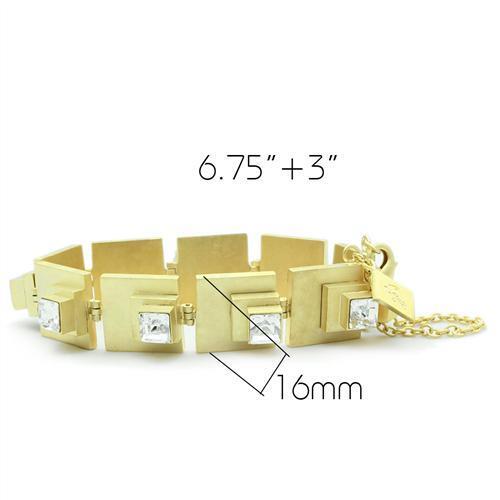 LO2037 - Brass Bracelet Matte Gold Women Top Grade Crystal Clear