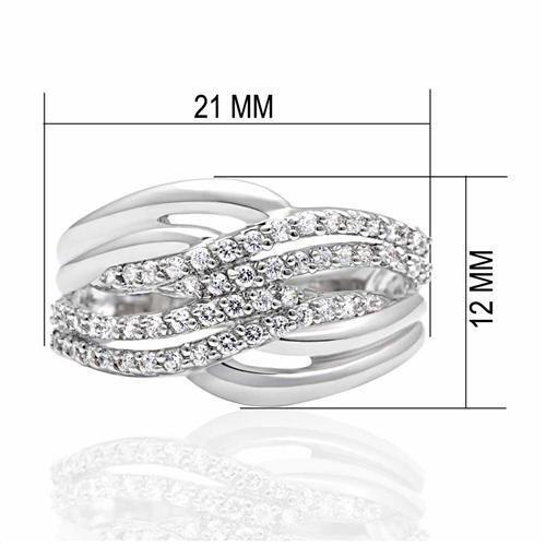 LO2054 - Brass Ring Rhodium Women AAA Grade CZ Clear