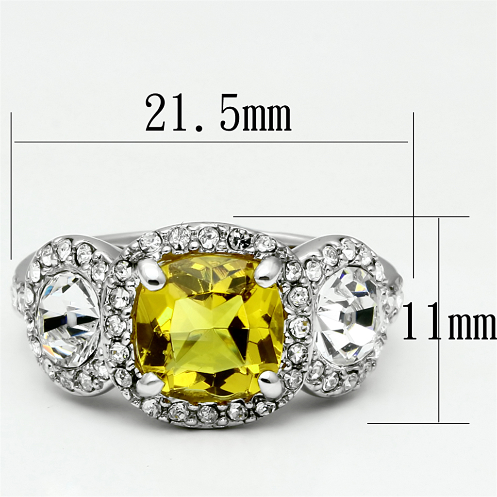 LO2517 - Brass Ring Rhodium Women Synthetic Topaz