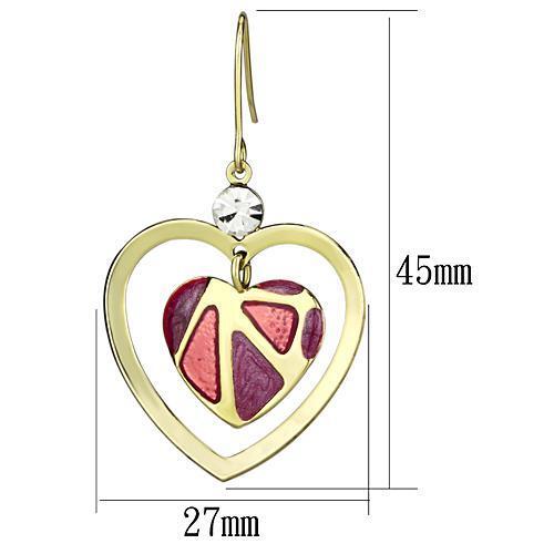 LO2680 - Iron Earrings Gold Women Top Grade Crystal Clear