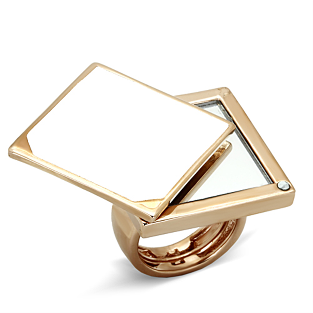 LO2971 - Brass Ring Rose Gold Women Synthetic Clear