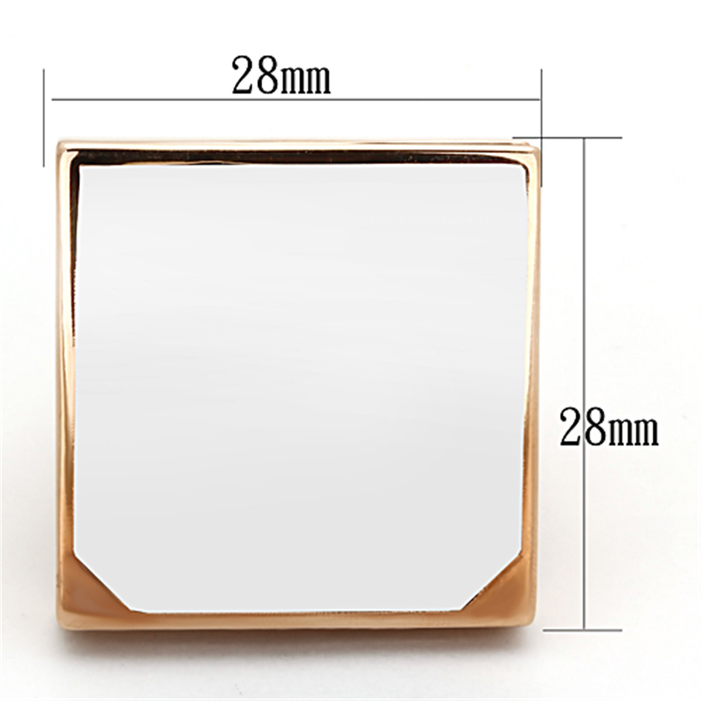 LO2971 - Brass Ring Rose Gold Women Synthetic Clear