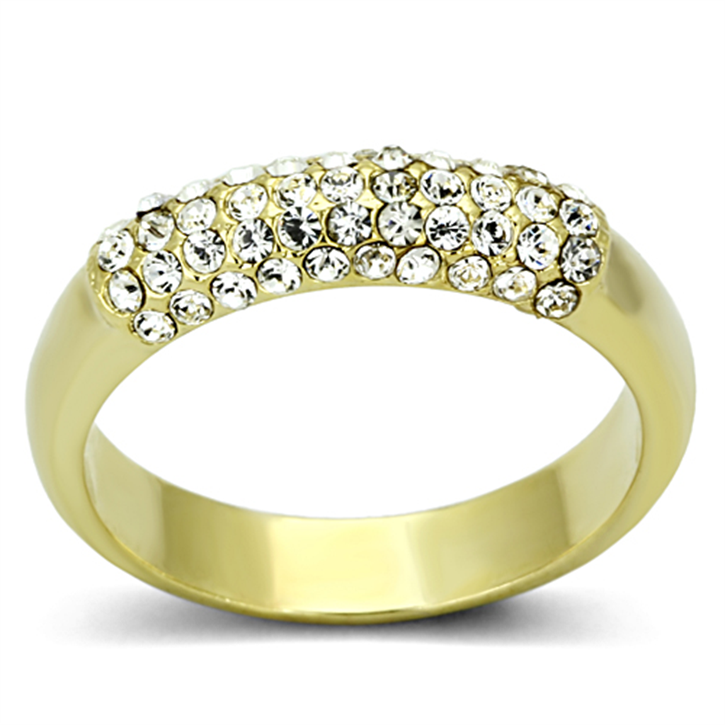 LO3062 - Brass Ring Gold Women Top Grade Crystal Clear