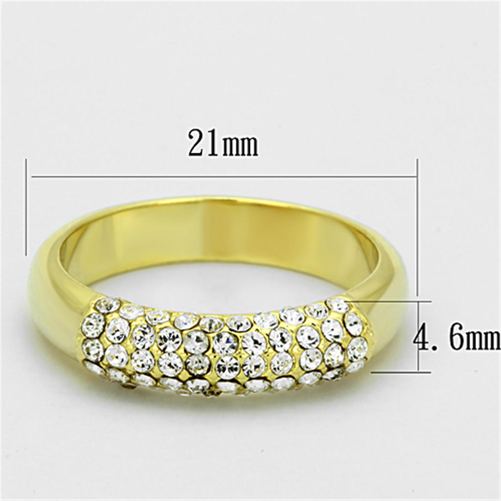 LO3062 - Brass Ring Gold Women Top Grade Crystal Clear