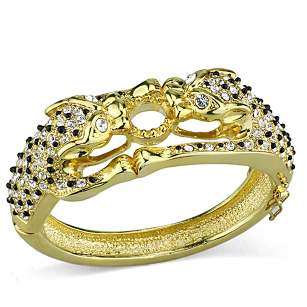 LO3083 - Brass Bangle Gold Women Top Grade Crystal Clear
