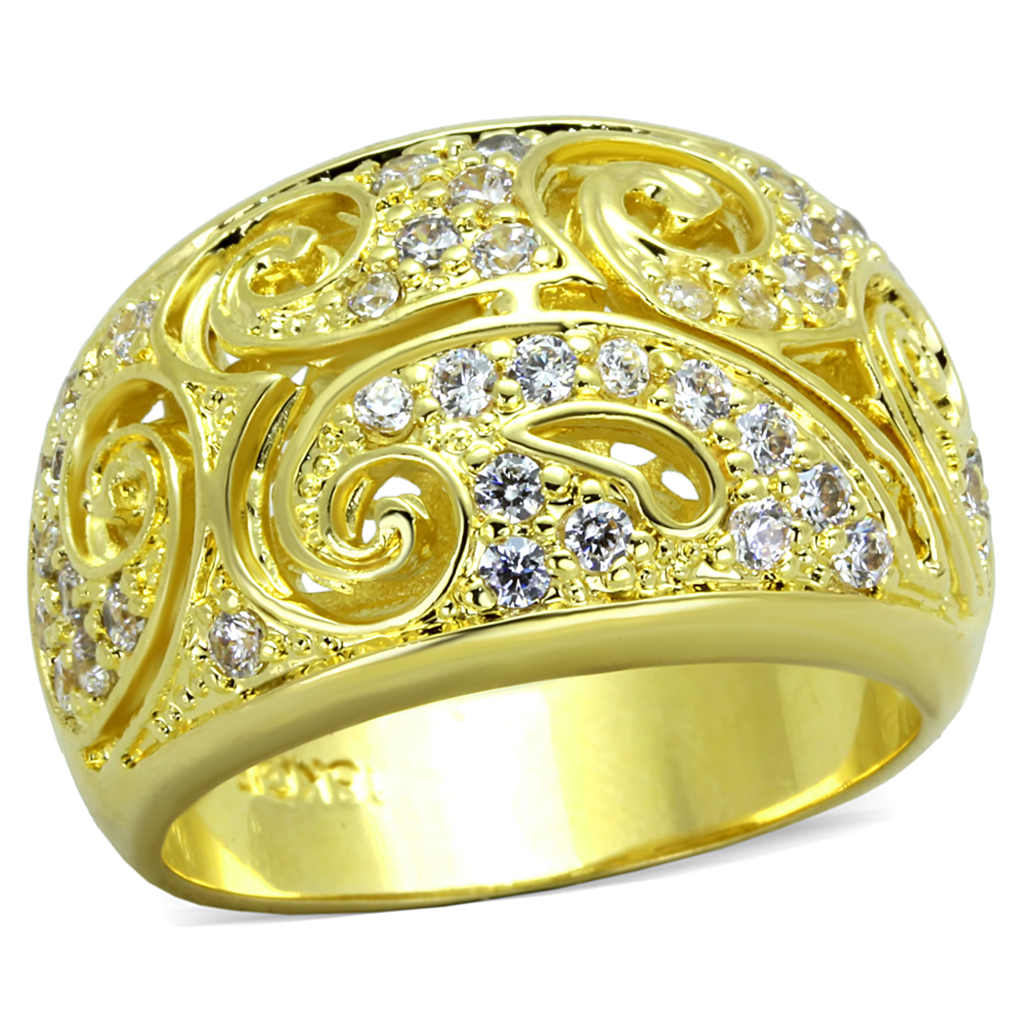 LO3342 - Brass Ring Gold Women AAA Grade CZ Clear