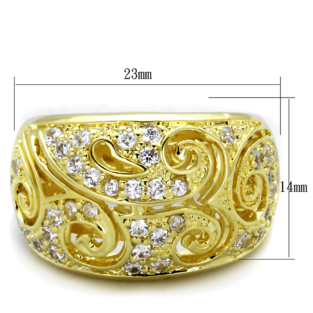 LO3342 - Brass Ring Gold Women AAA Grade CZ Clear