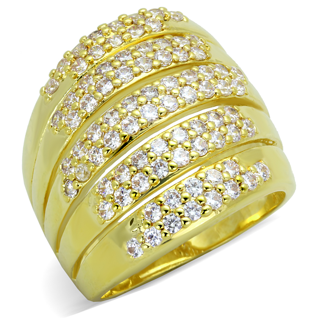 LO3408 - Brass Ring Gold Women AAA Grade CZ Clear