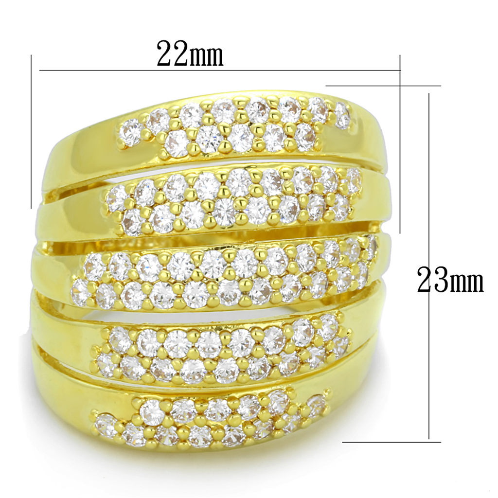 LO3408 - Brass Ring Gold Women AAA Grade CZ Clear