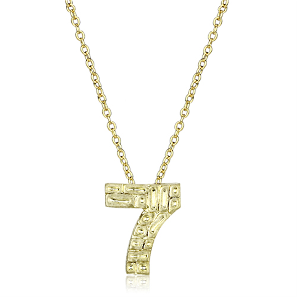 LO3464 - Brass Chain Pendant Flash Gold Women Top Grade Crystal Clear