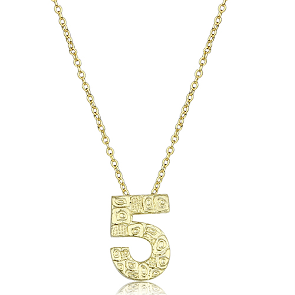 LO3468 - Brass Chain Pendant Flash Gold Women Top Grade Crystal Clear
