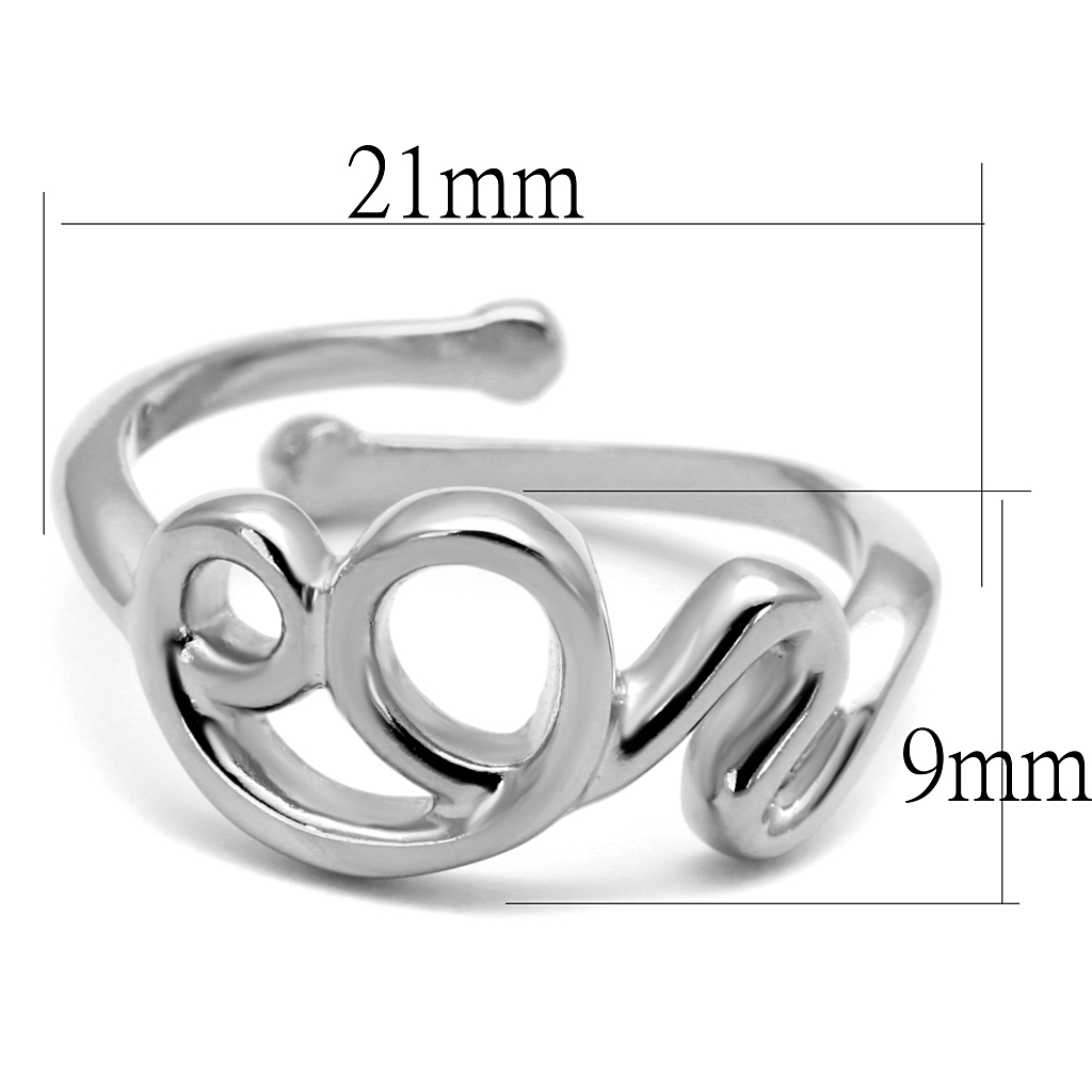 LO4001 - Brass Ring Rhodium Women No Stone No Stone
