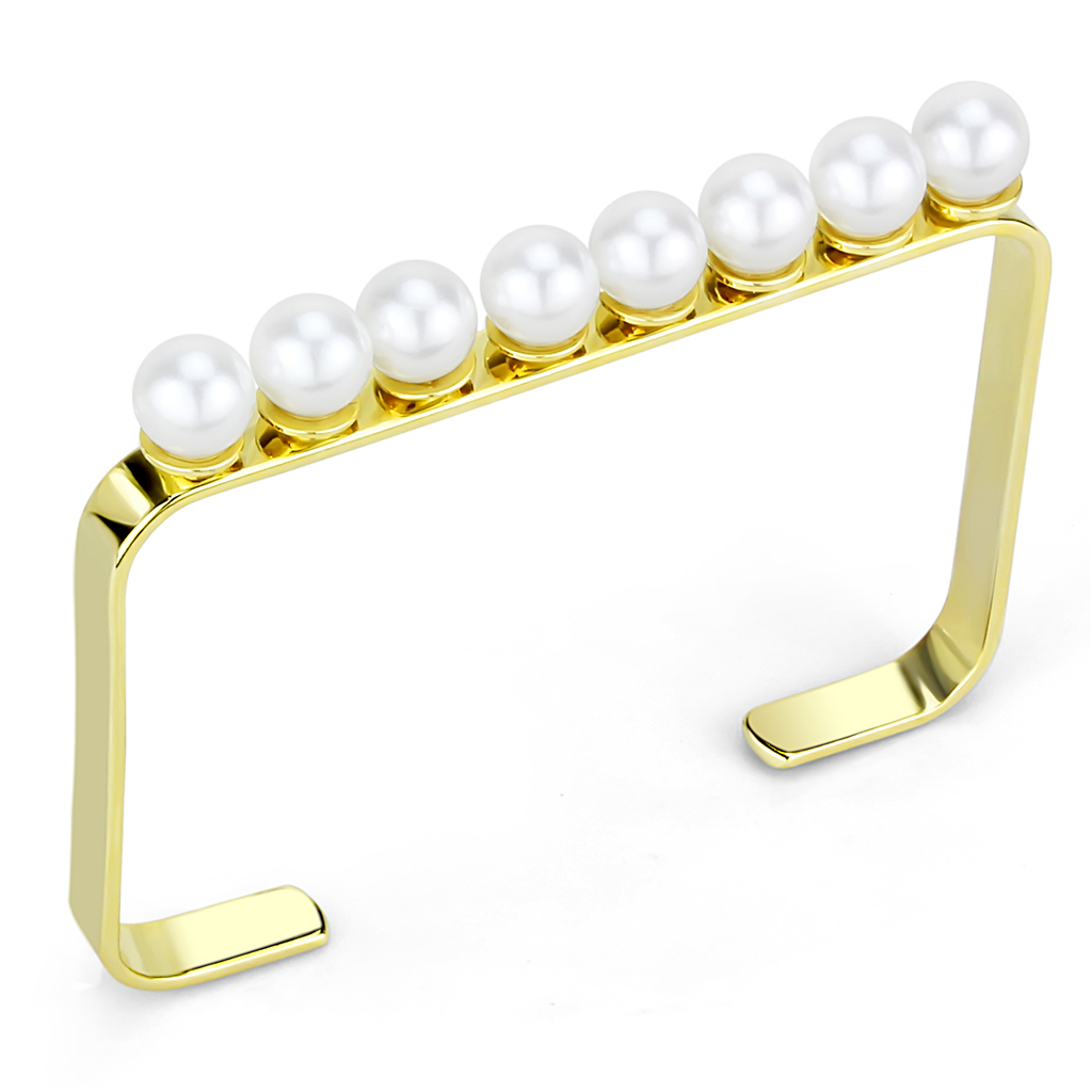 LO4232 - Brass Bangle Gold Women Synthetic White