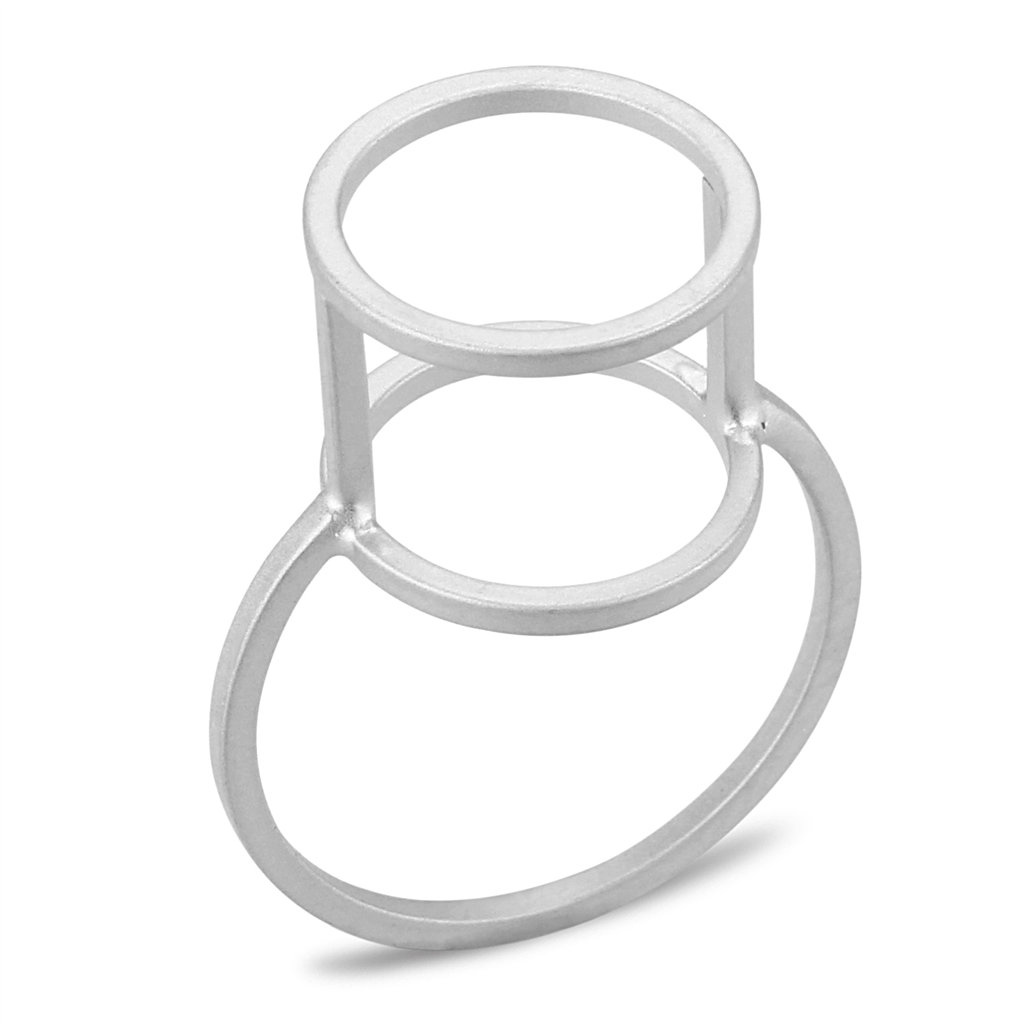 LO4250 - Brass Ring Matte Rhodium Women No Stone No Stone