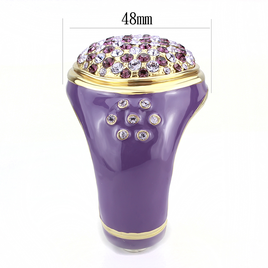 LO4326 - Brass Bangle Gold Women Top Grade Crystal Amethyst