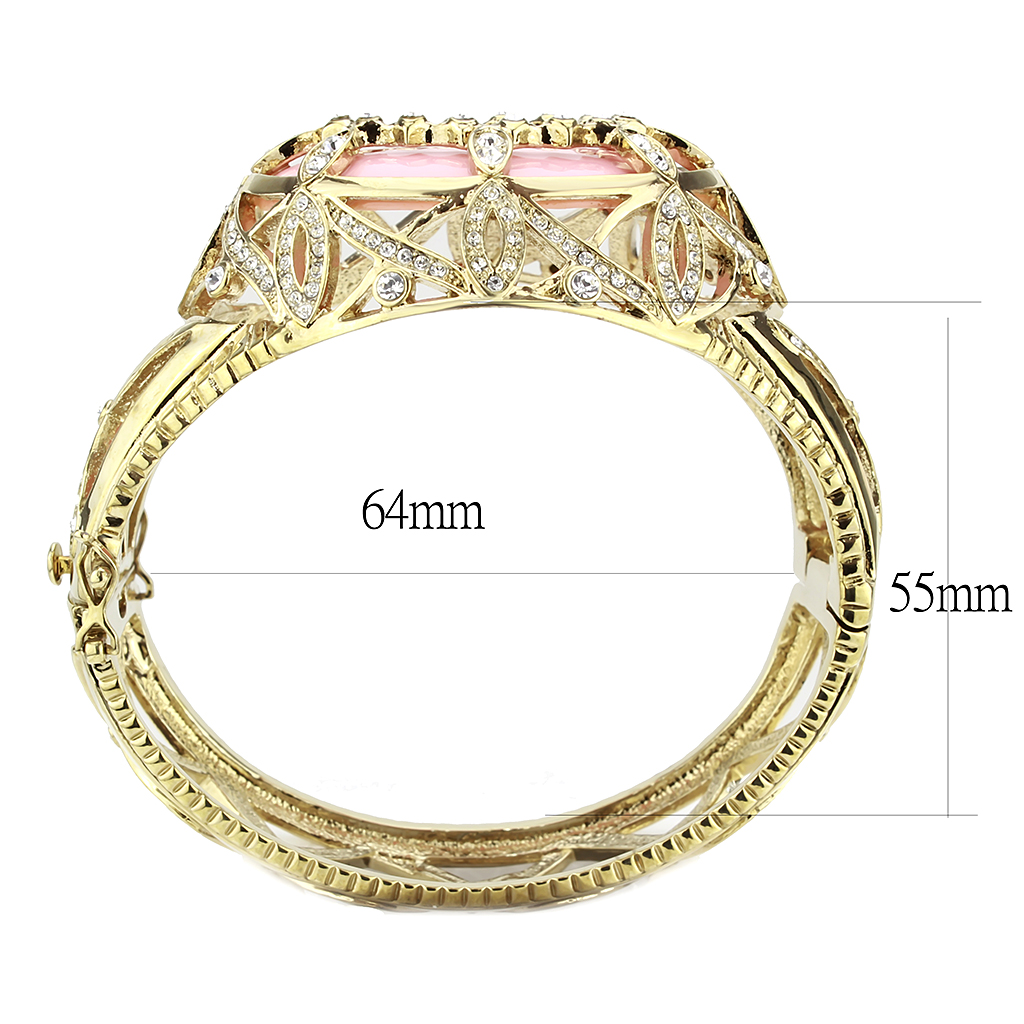 LO4347 - Brass Bangle Gold Women Synthetic Rose