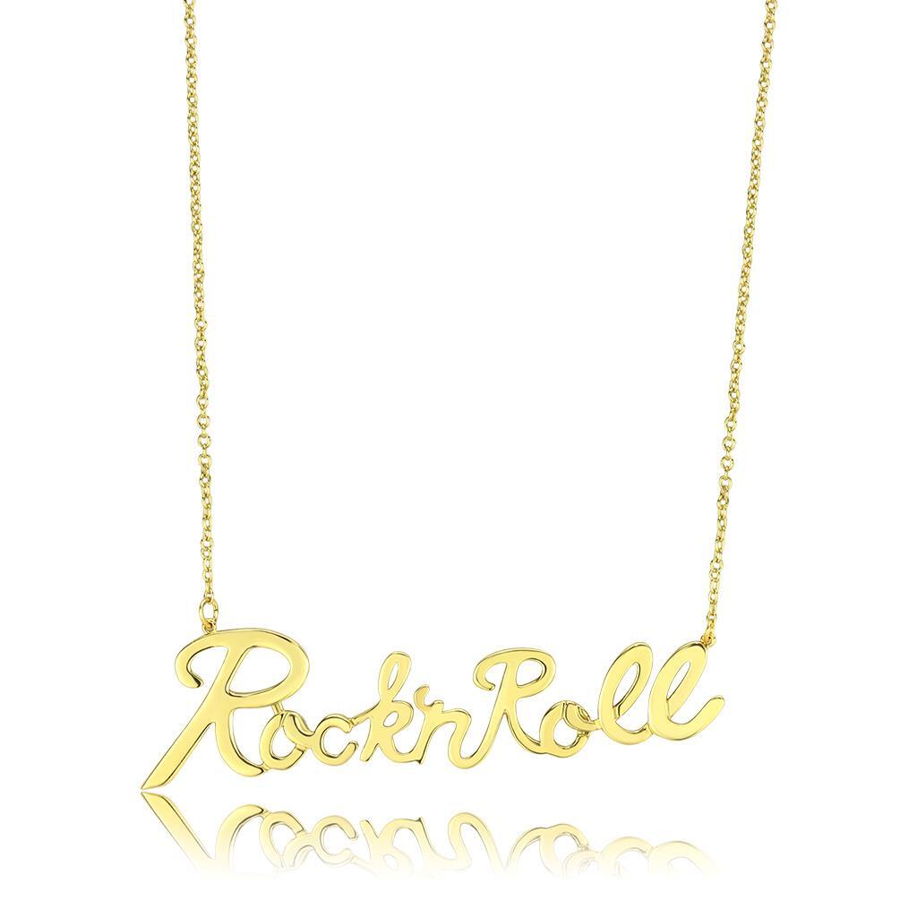 LO4689 - Brass Necklace Flash Gold Women No Stone No Stone