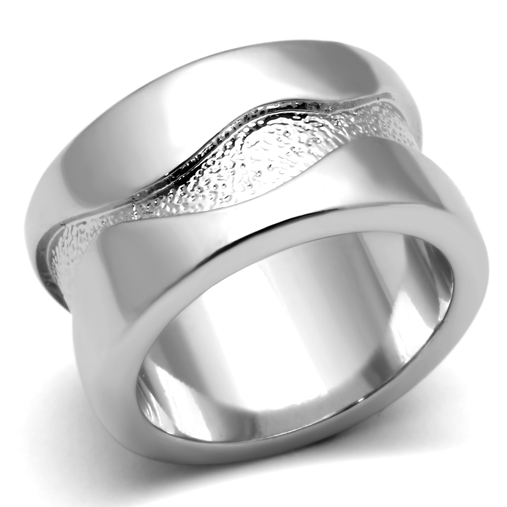 LOA853 - Brass Ring Rhodium Women No Stone No Stone