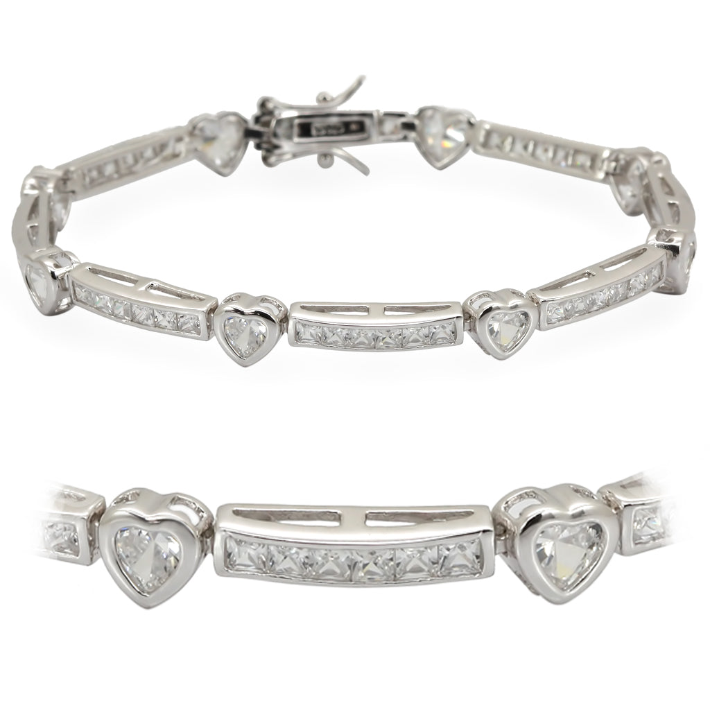 LOS331 - 925 Sterling Silver Bracelet Rhodium Women No Stone No Stone