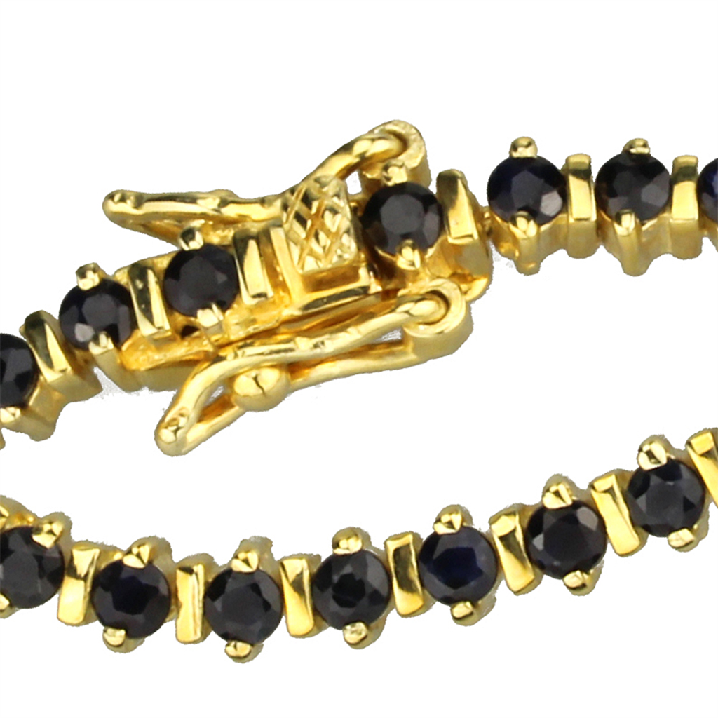 LOS838 - 925 Sterling Silver Bracelet Gold Women AAA Grade CZ Jet
