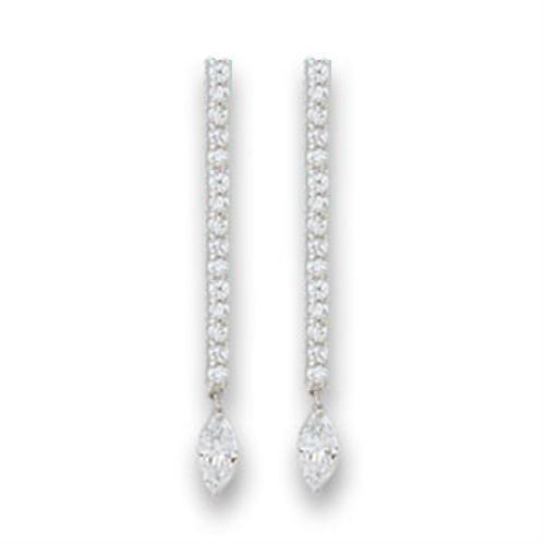 S411207 - 925 Sterling Silver Earrings Rhodium Women AAA Grade CZ Clear