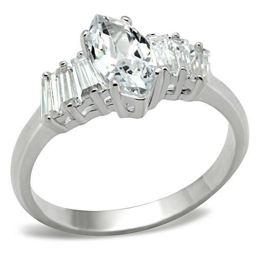 SS045 - 925 Sterling Silver Ring Silver Women AAA Grade CZ Clear