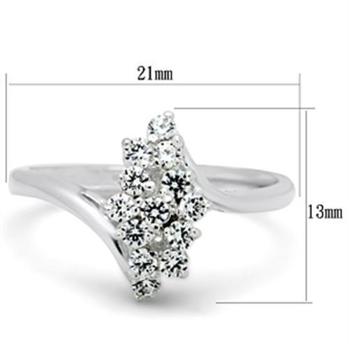 SS054 - 925 Sterling Silver Ring Silver Women AAA Grade CZ Clear