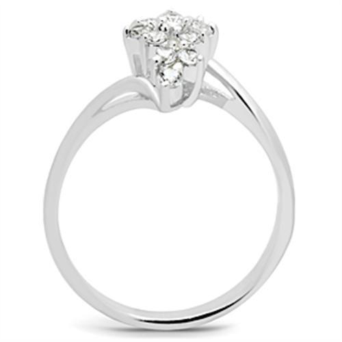 SS054 - 925 Sterling Silver Ring Silver Women AAA Grade CZ Clear