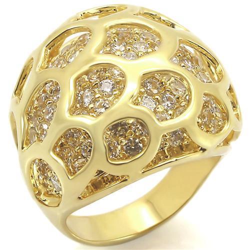 0W318 - Brass Ring Gold Women AAA Grade CZ Clear