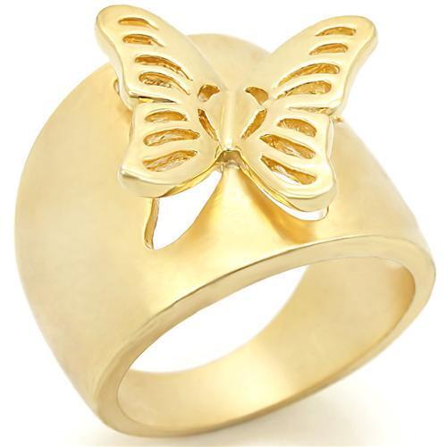 0W369 - Brass Ring Matte Gold & Gold Women No Stone No Stone