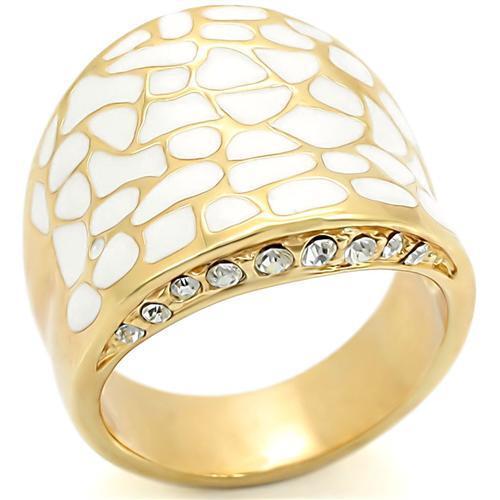 0W379 - Brass Ring Gold Women Top Grade Crystal Clear