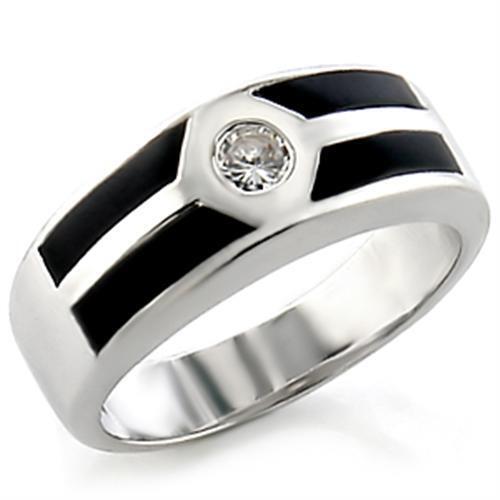 14034 - Brass Ring Rhodium Women AAA Grade CZ Clear