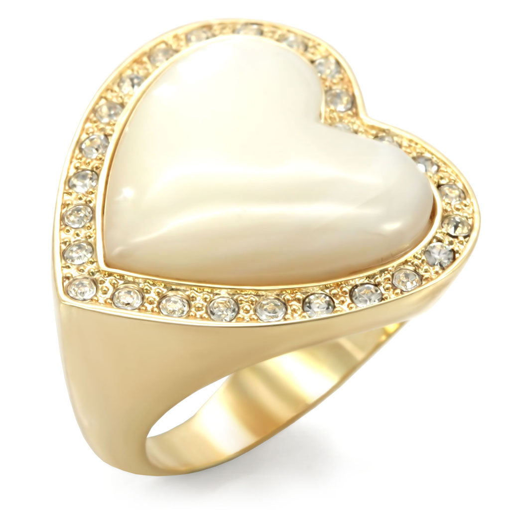 1W043 - Brass Ring Gold Women Synthetic White