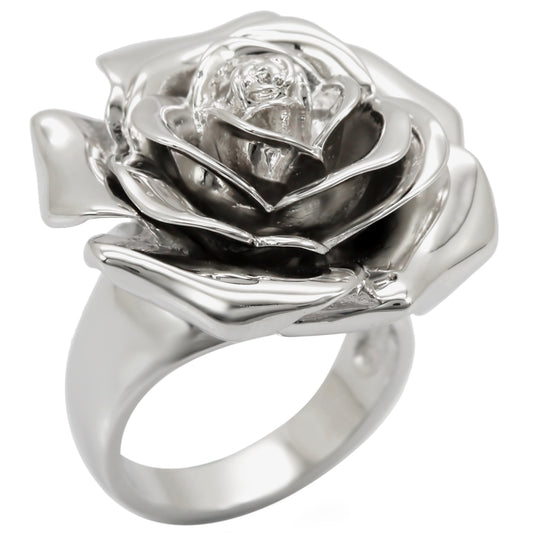 1W044 - Brass Ring Rhodium Women No Stone No Stone