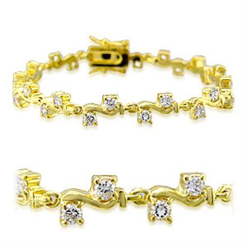 32006 - Brass Bracelet Gold Women AAA Grade CZ Clear