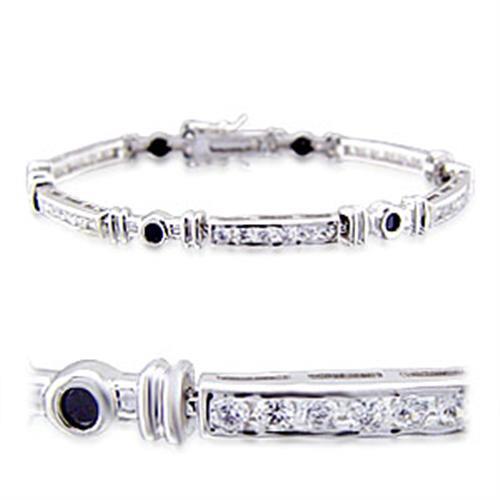 32021 - Brass Bracelet Rhodium Women AAA Grade CZ Jet