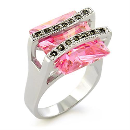 37623 - 925 Sterling Silver Ring Antique Tone Women AAA Grade CZ Rose